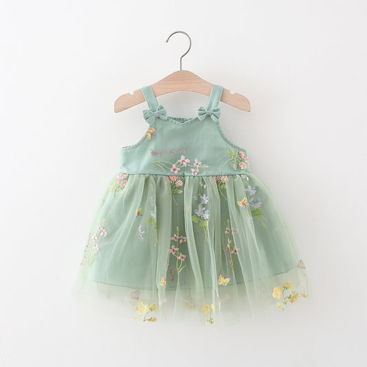 Vestido Infantil De Tul Floral