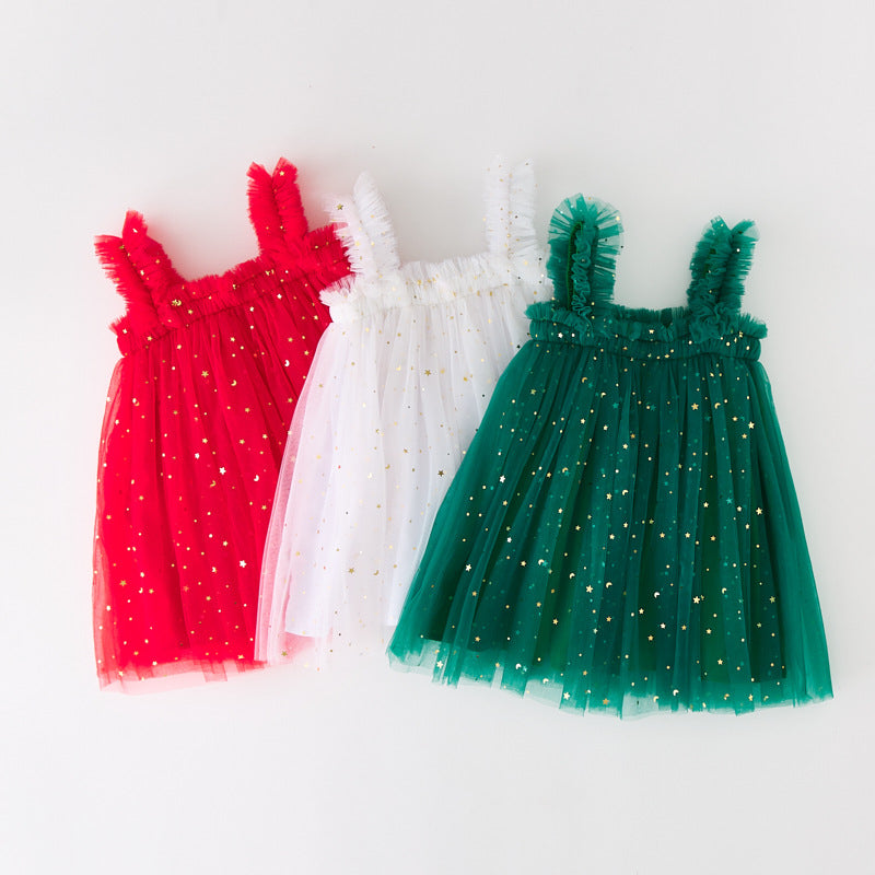 Vestido Infantil Tul Estrellas
