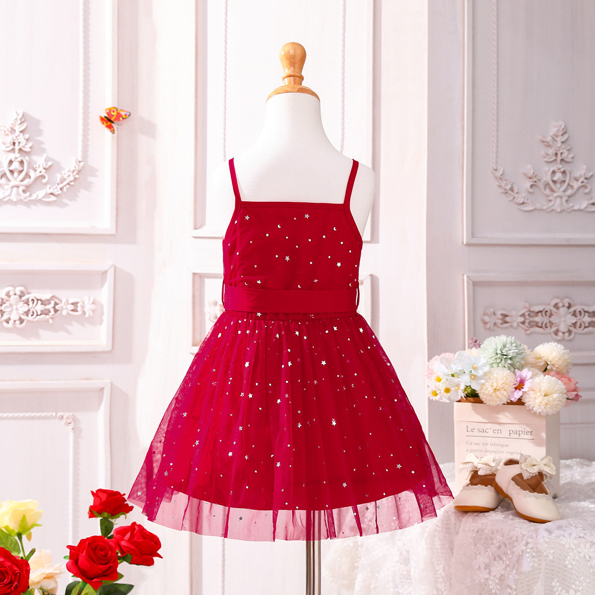 Vestido Infantil Tul Estrellas