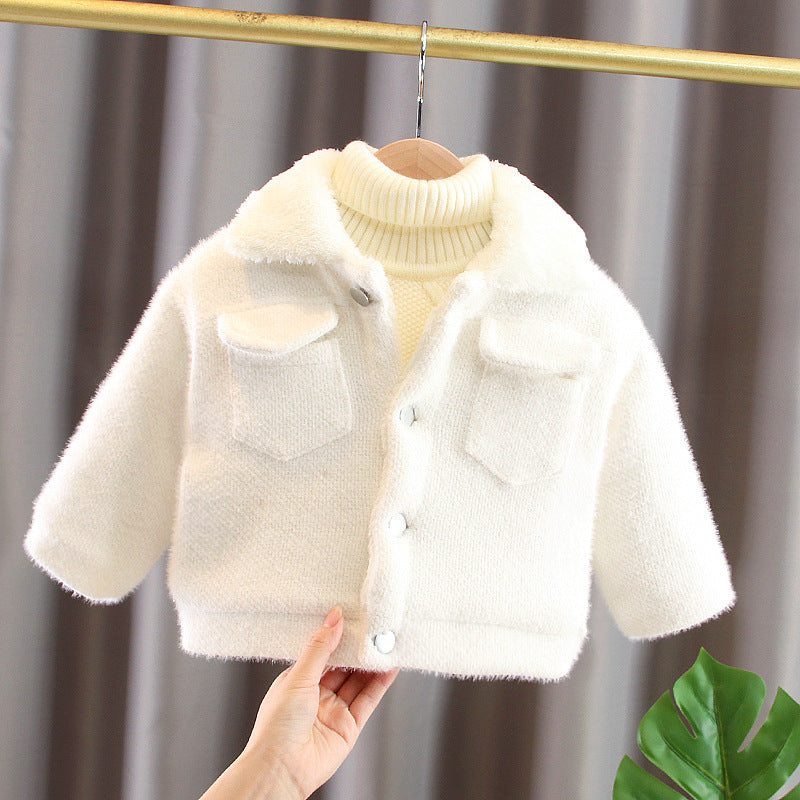 Abrigo forrado de felpa para niñas