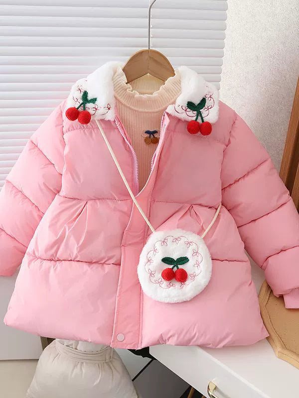 Abrigo de invierno de cereza para niños