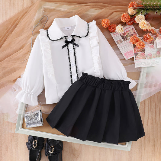 Conjunto de traje con lazo pequeño para niña