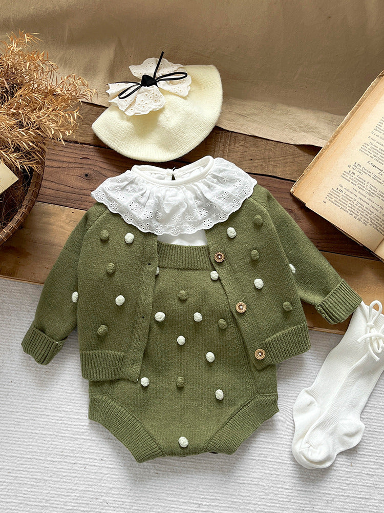 Conjunto infantil de Lunares Verdes