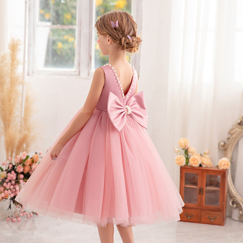 Vestido de fiesta infantil con abalorios