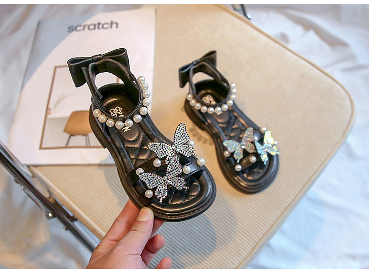 Sandalia Infantil Mujer Mariposa Pedrería