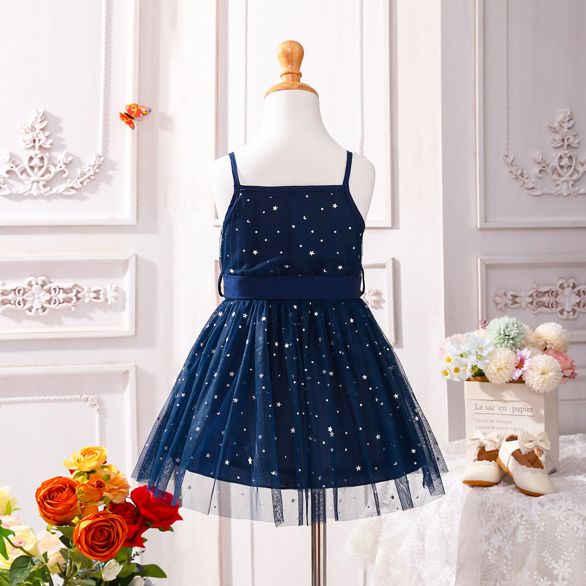 Vestido Infantil Tul Estrellas