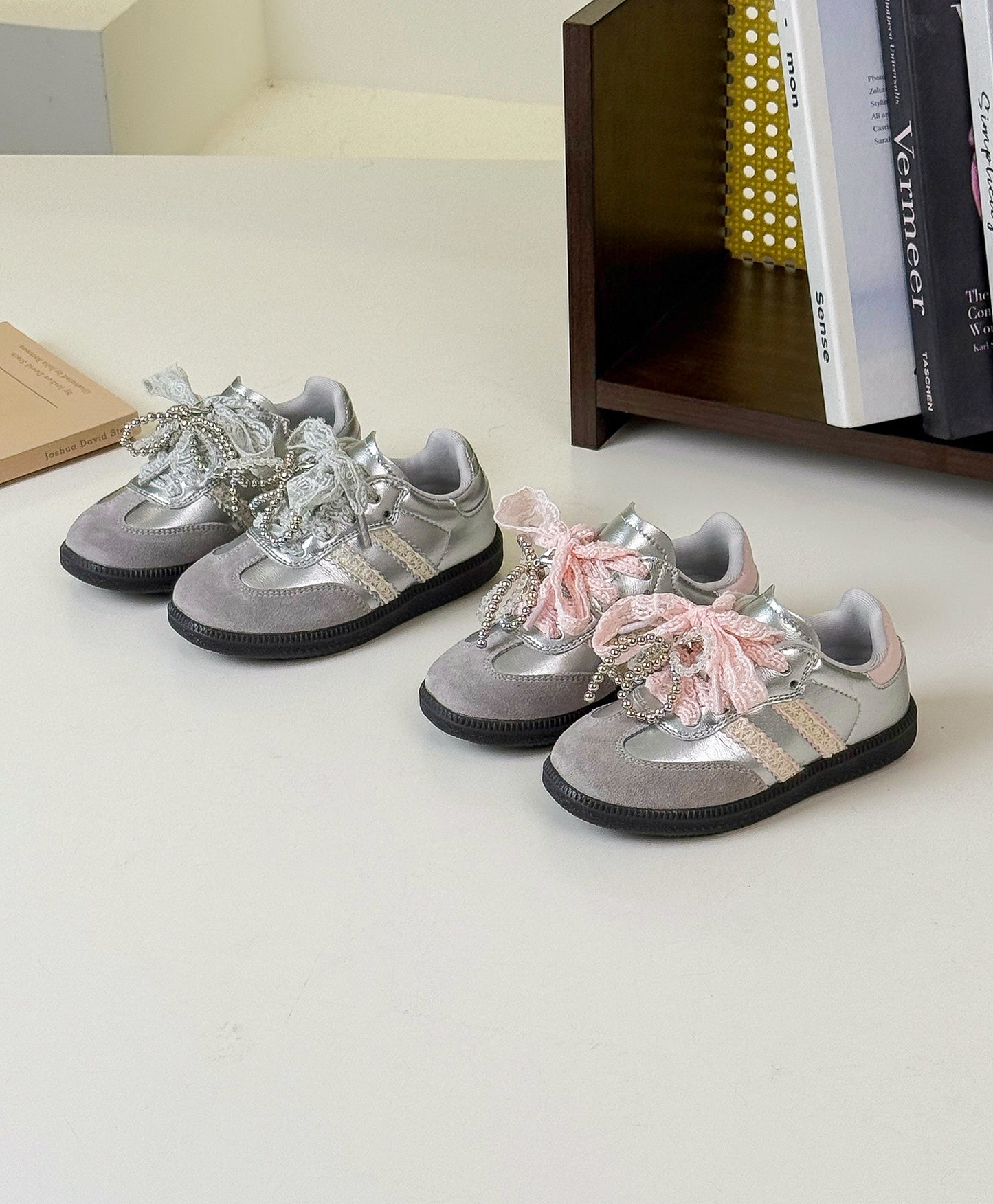 Zapatillas Infantiles Plata Brillante