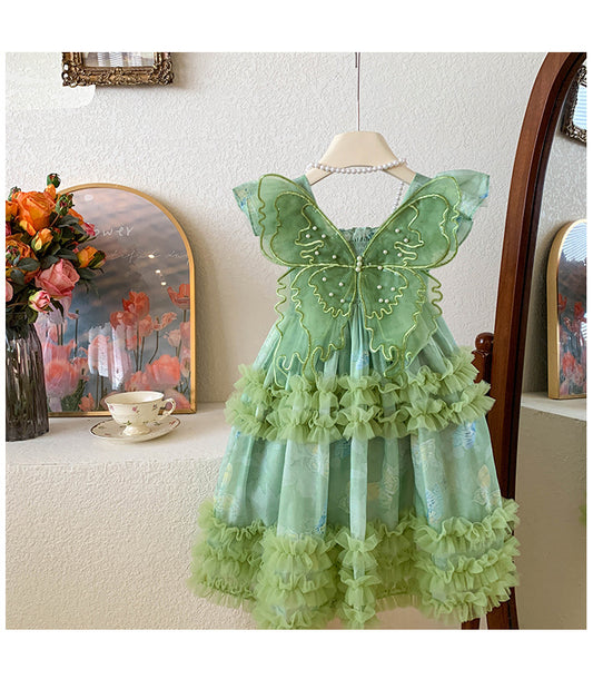 Vestido Infantil Asinha Tul Verde