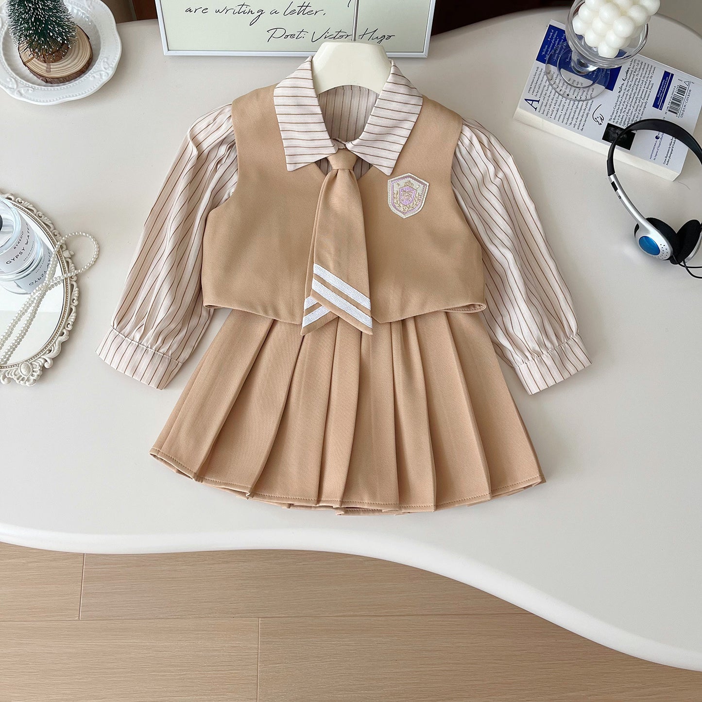 Conjunto infantil para traje de rayas de mujer