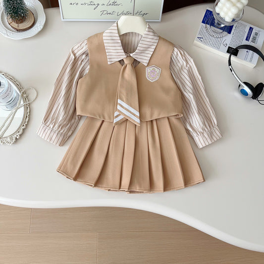Conjunto infantil para traje de rayas de mujer