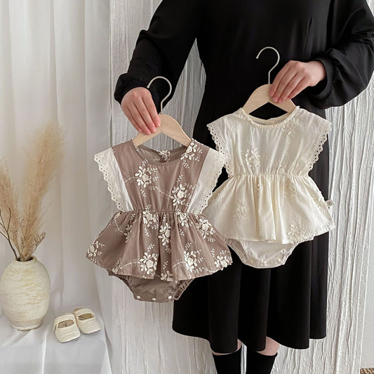 Body Infantil de Encaje Floral