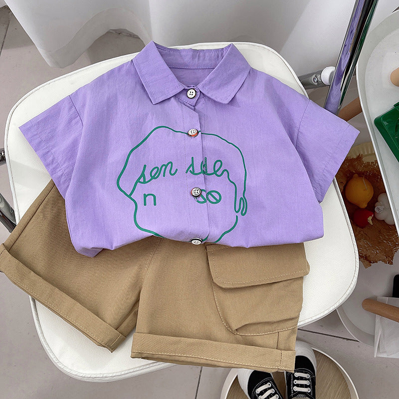 Conjunto de Camisa y Bolsillo Para Niño