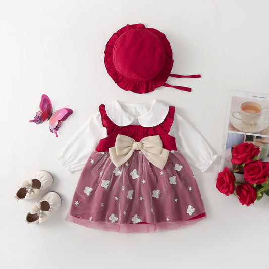 Vestido Infantil Mariposa Roja