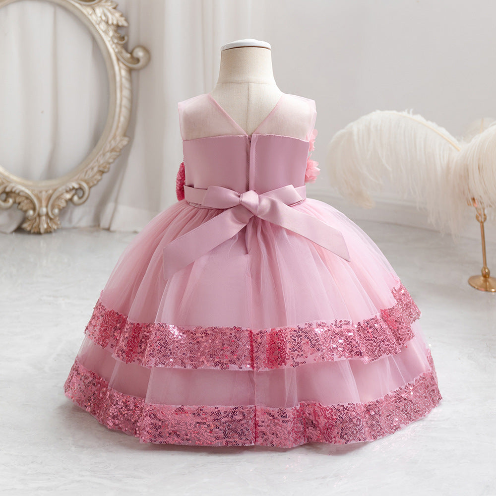 Vestido de fiesta con lazo brillante