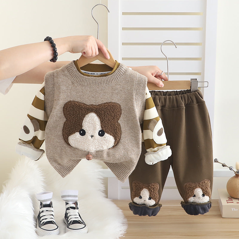 Conjunto de invierno de 3 piezas para niño Oso