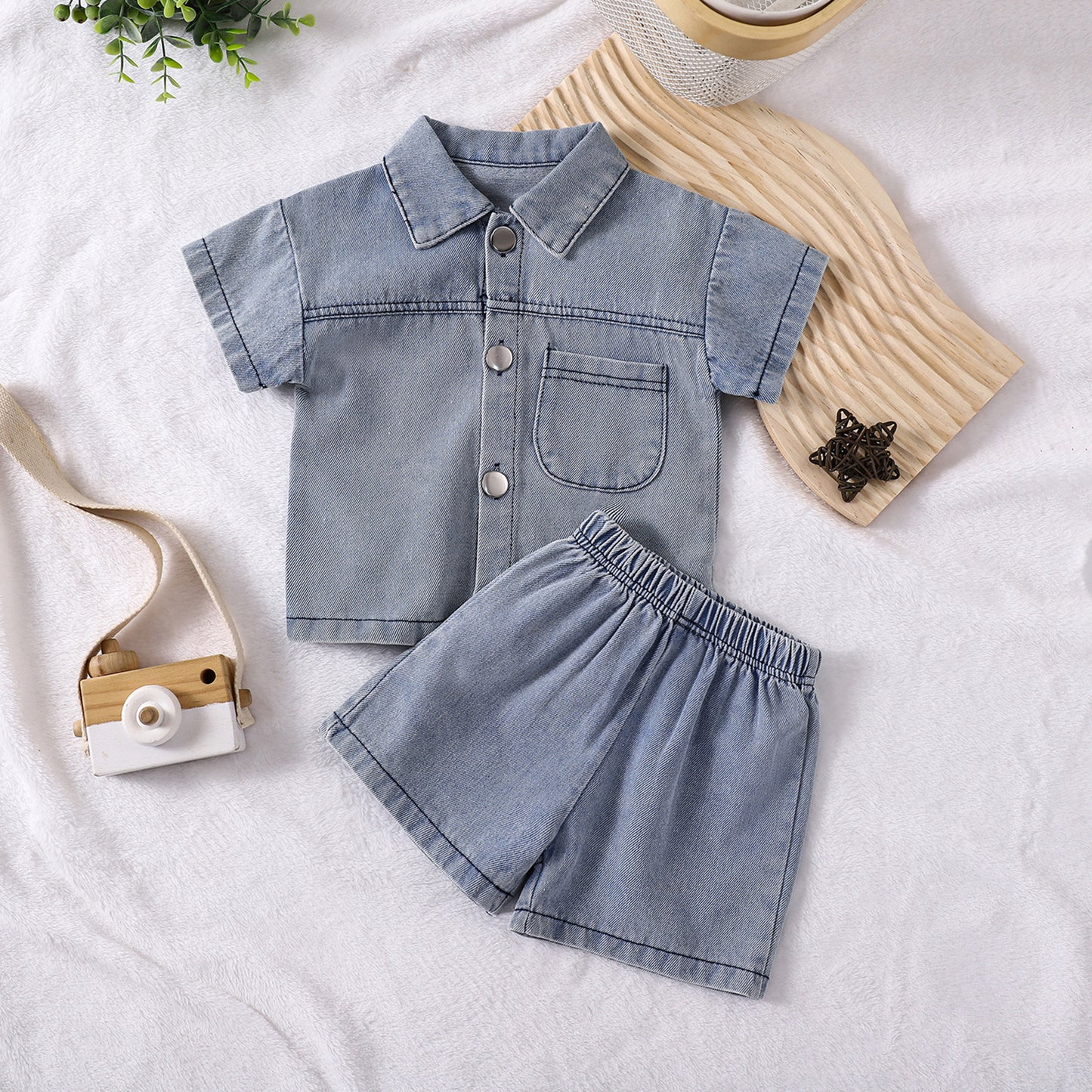 Conjunto de Jeans Con Botones para Niños