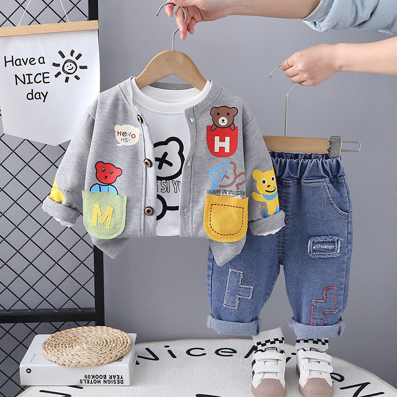 Conjunto infantil de 3 piezas de osito de peluche