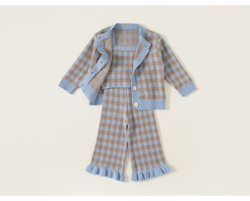 Conjunto de 3 Piezas a Cuadros para Niños