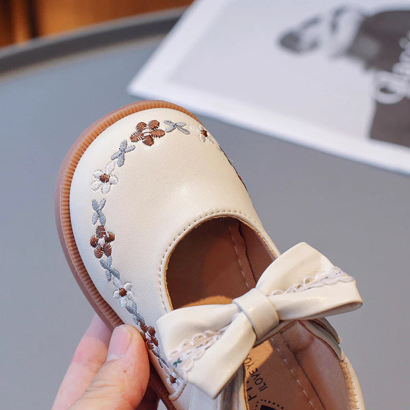 Zapatos Infantiles Flores y Lazo para Mujer