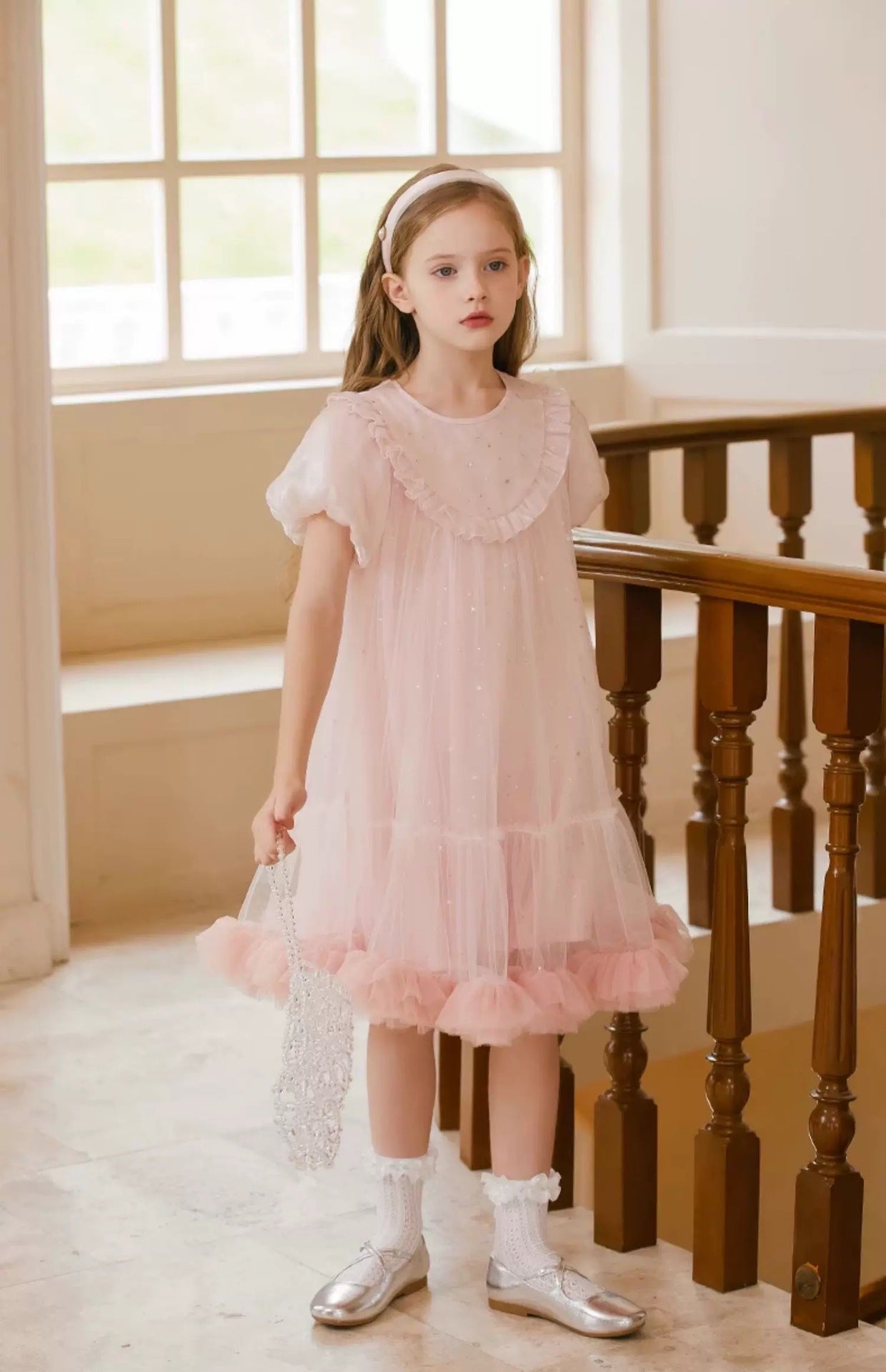 Vestido infantil de tul con estrellas