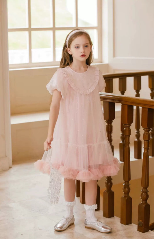 Vestido infantil de tul con estrellas