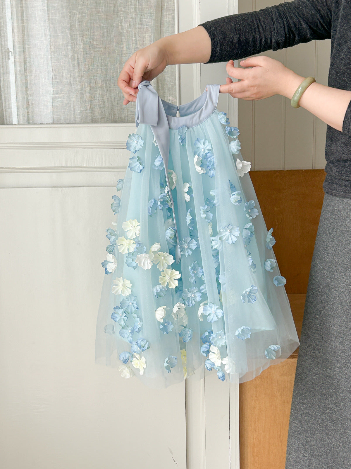 Vestido Infantil de Tul con Flores