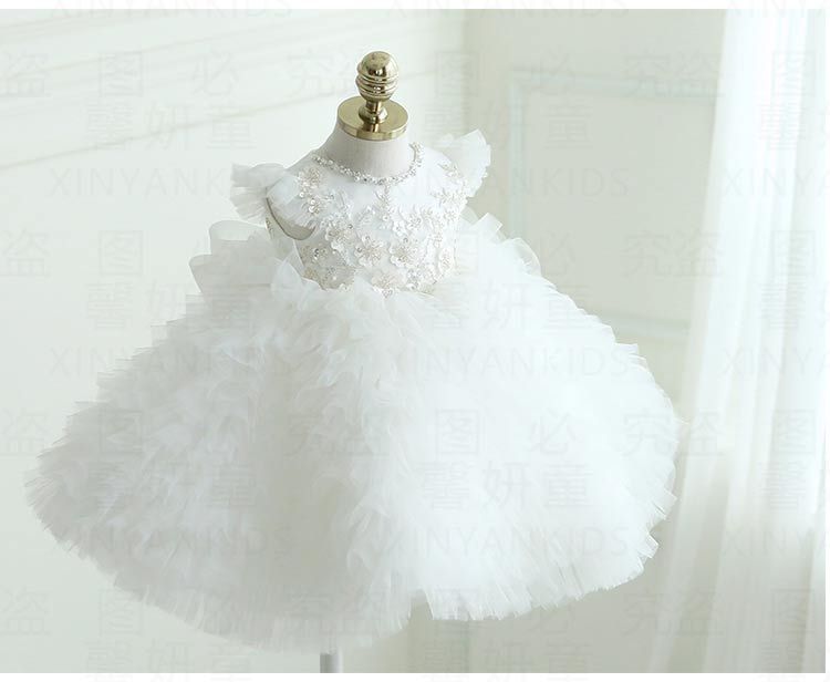 Vestido de Fiesta Blanco Brillante para Niños
