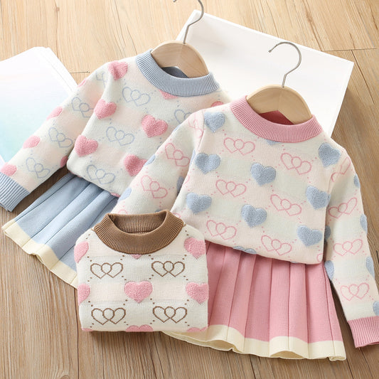 Conjunto de puntos en forma de corazón para niña