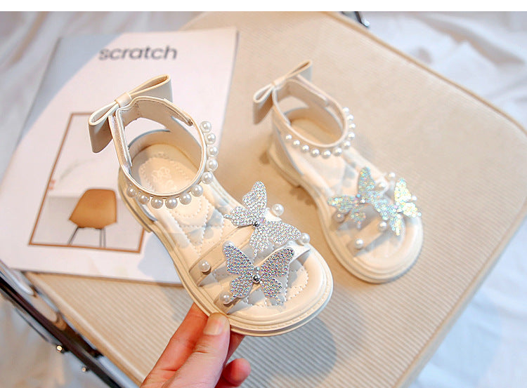 Sandalia Infantil Mujer Mariposa Pedrería