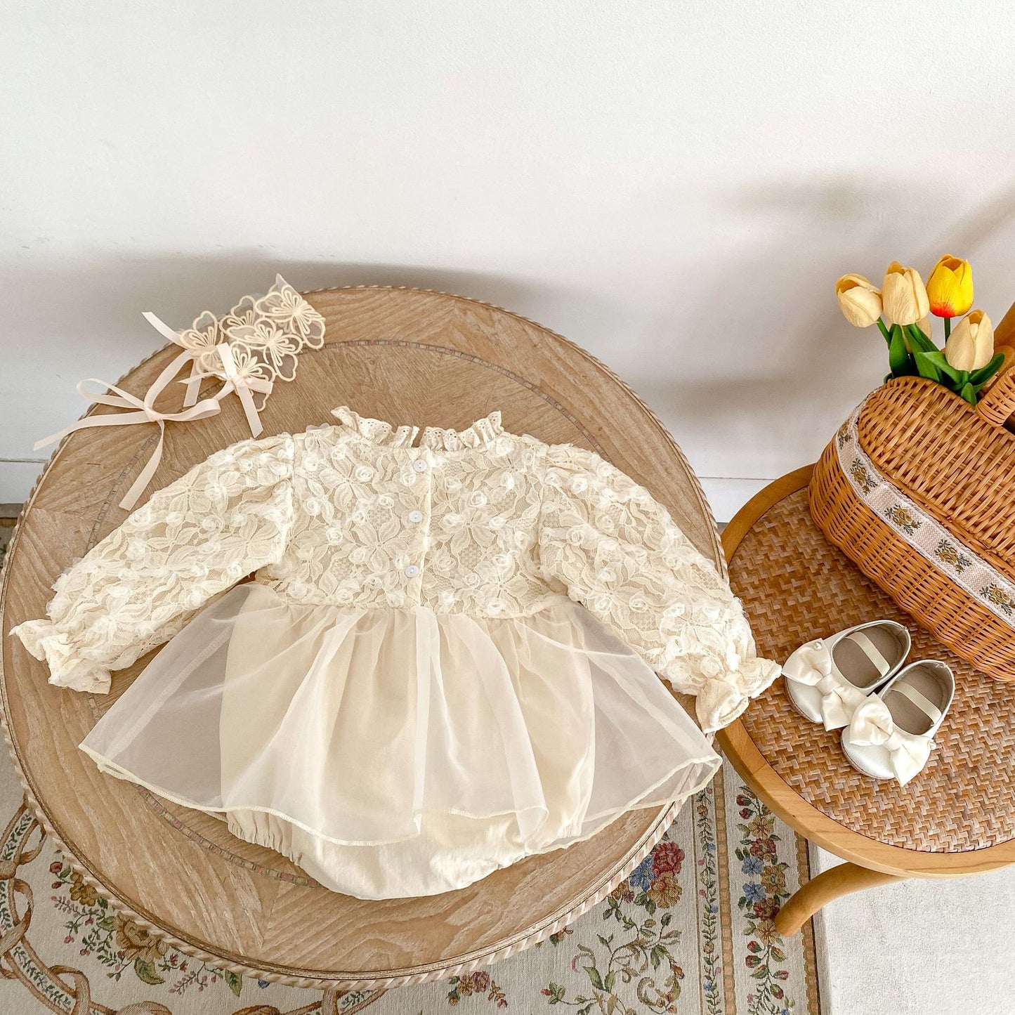 Body de Niña Con Flores y Tul