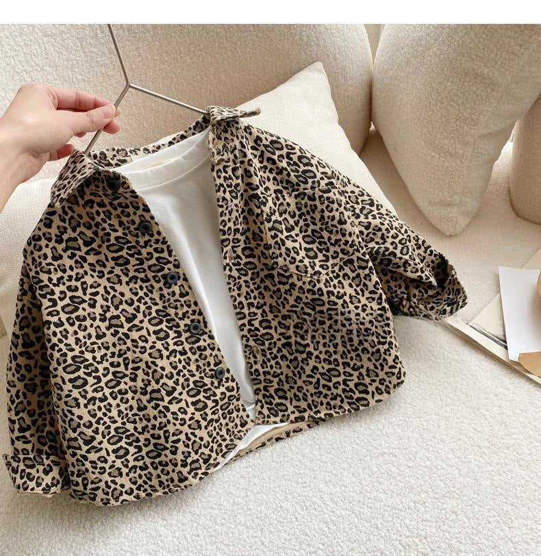 Camisa de Niña con Estampado de Leopardo