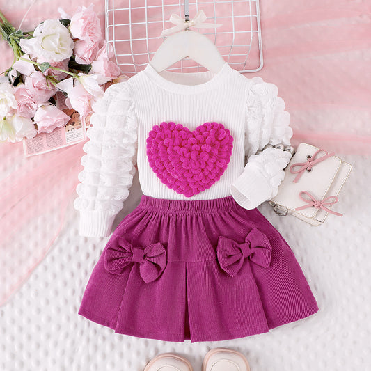Conjunto de lazo de amor para niñas