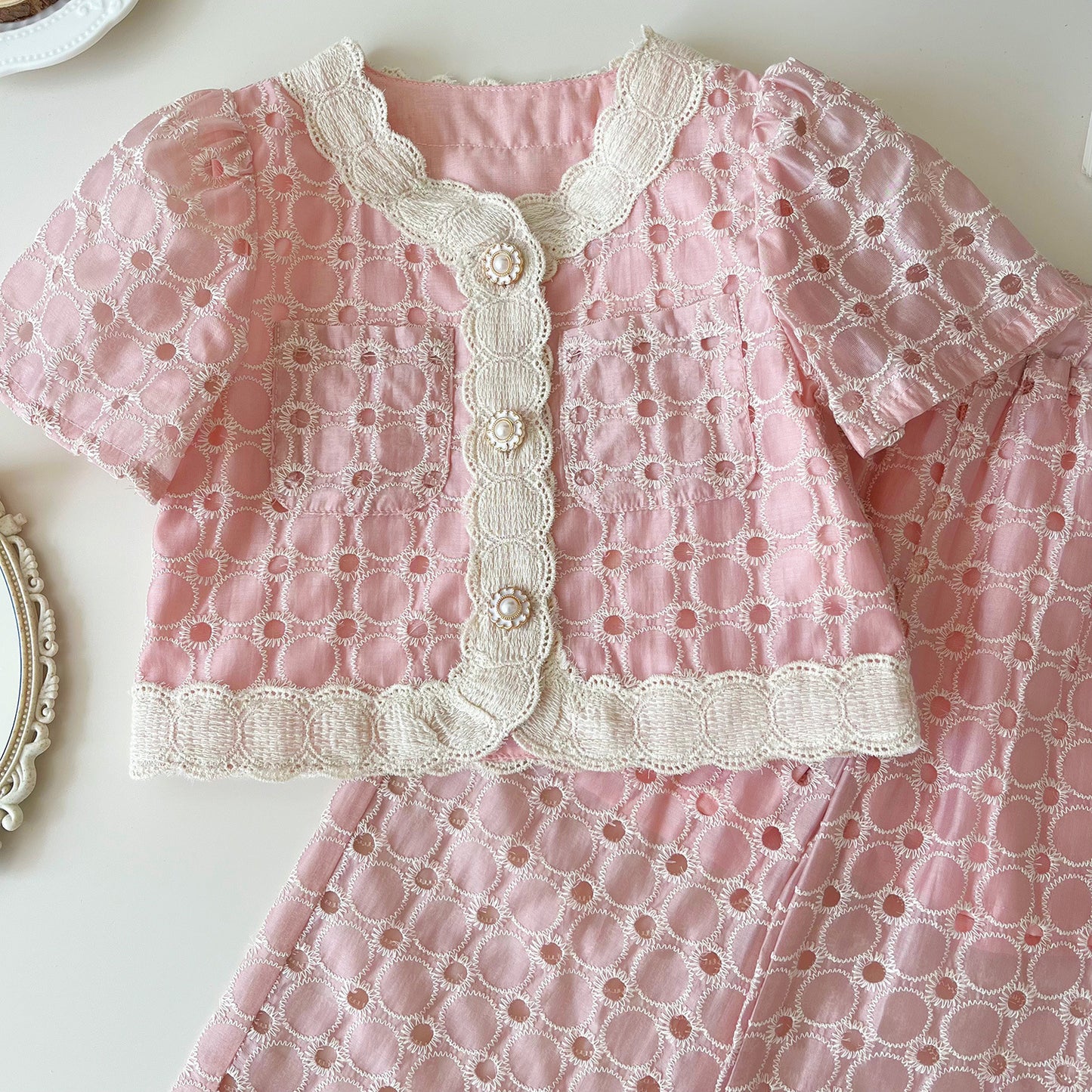 Conjunto Infantil de 3 Piezas Rosa para Niña