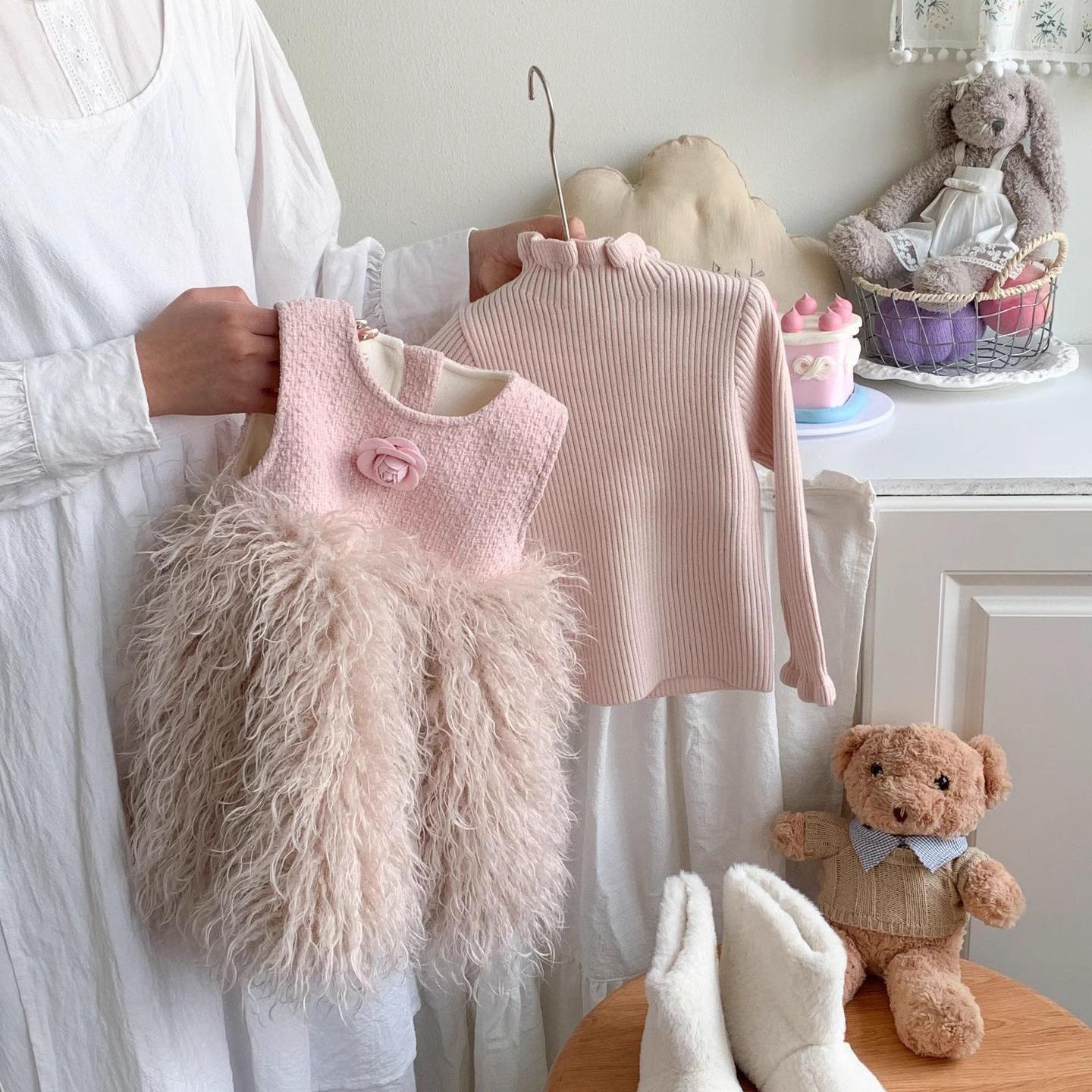 Conjunto Infantil de Pelo de Invierno para Mujer