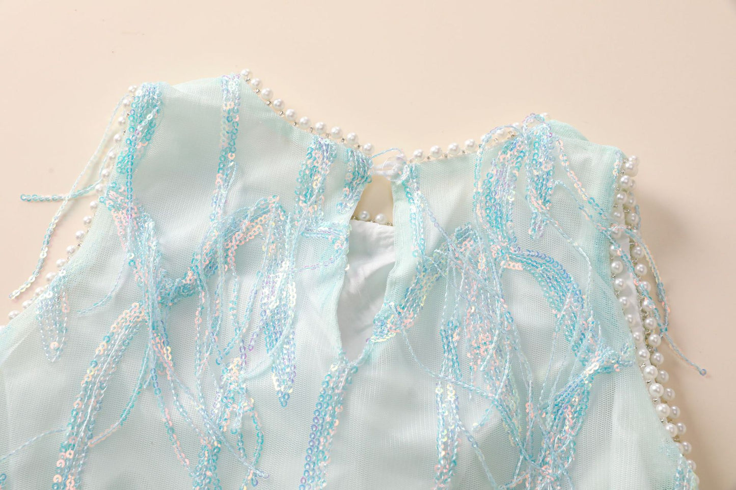 Vestido Infantil Azul Brillante