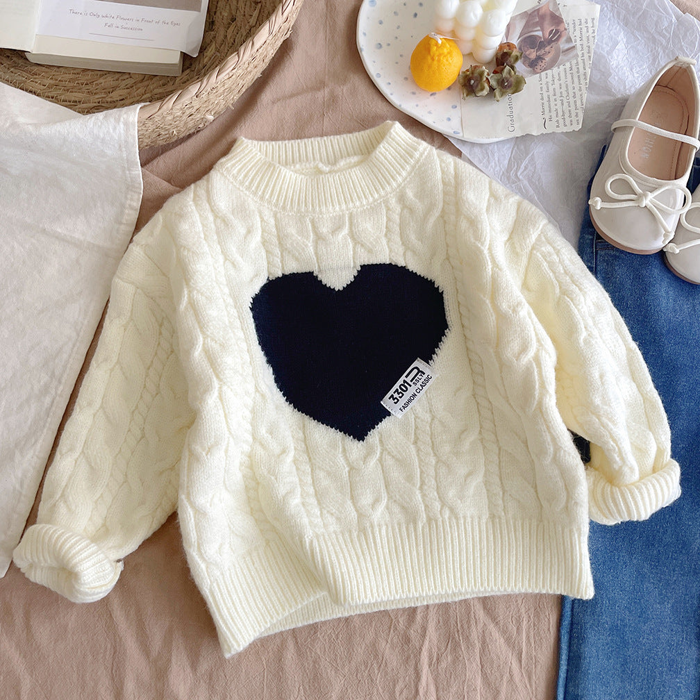 Blusa Infantil de Invierno Con Forma de Corazón
