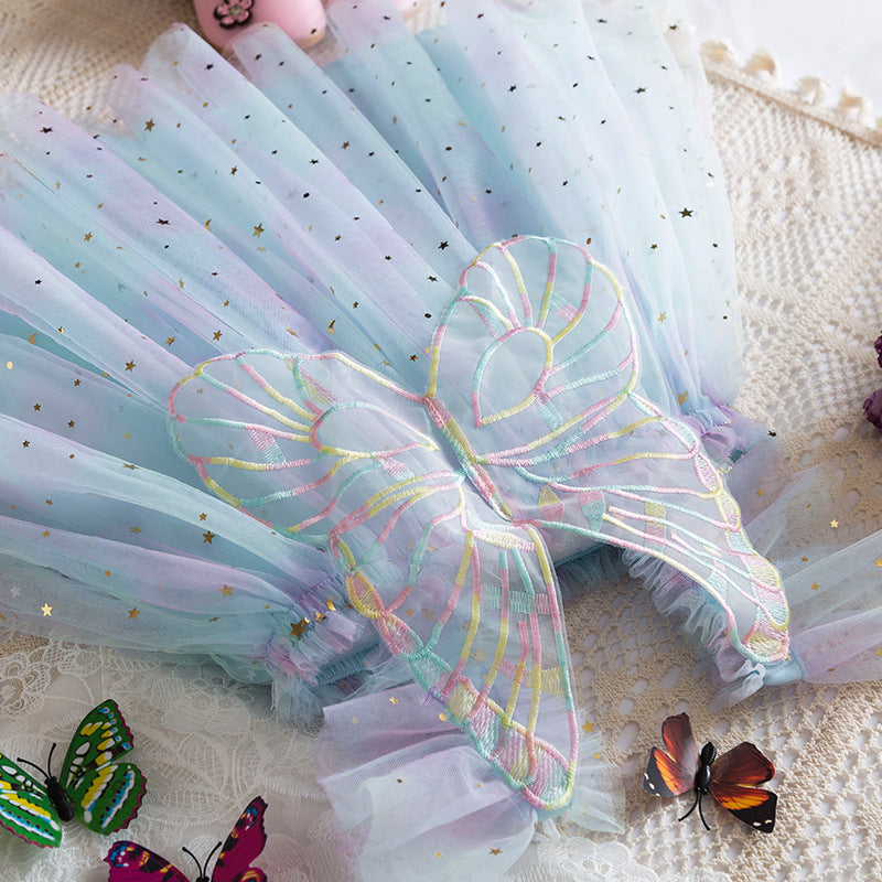 Vestido Infantil con Estrellas y Alas