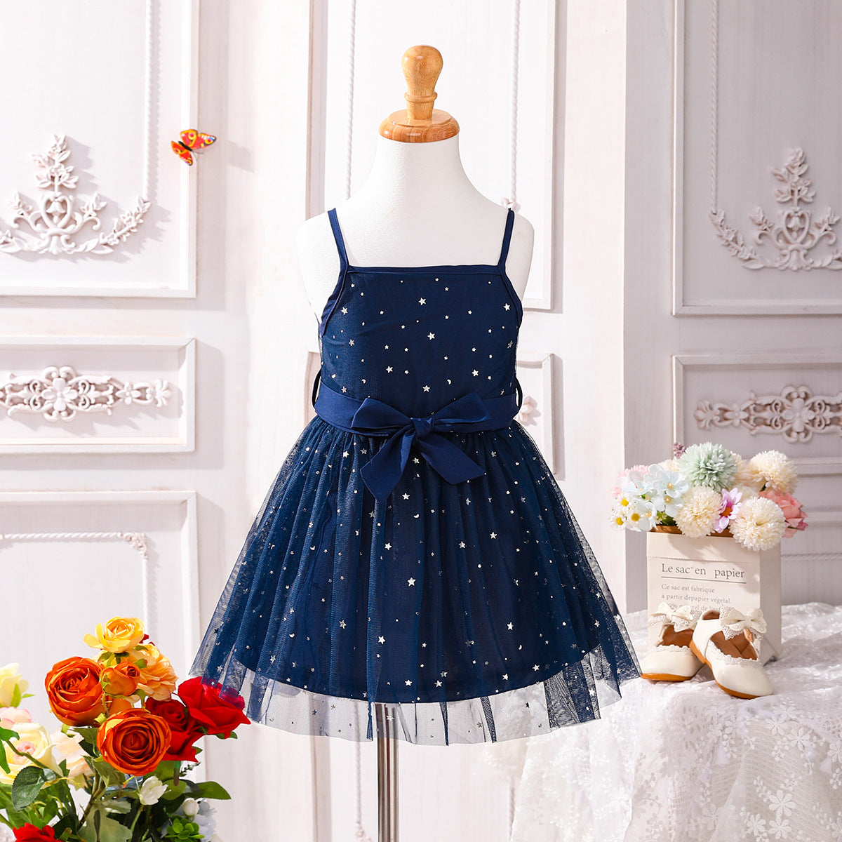 Vestido Infantil Tul Estrellas