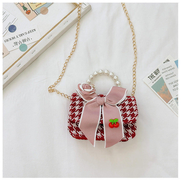 Monedero de Mujer con Perlas y Lazo