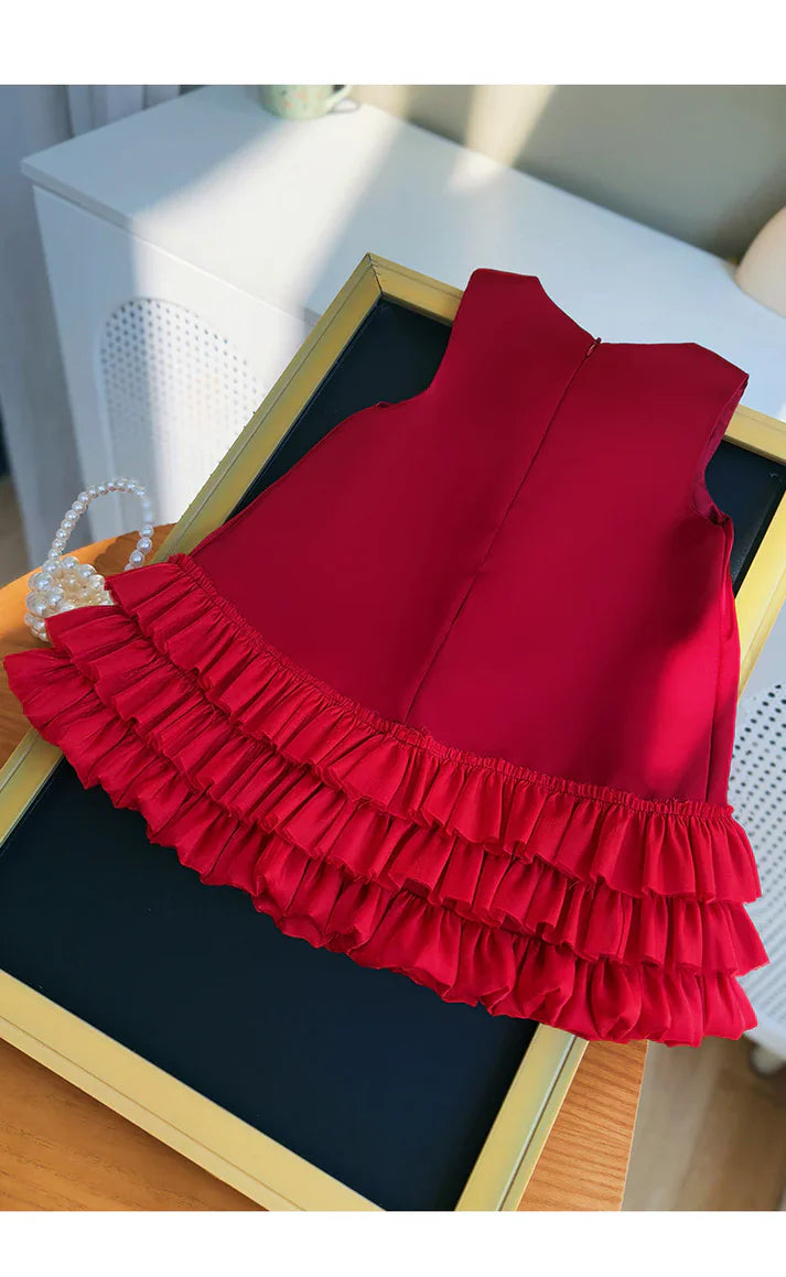 Vestido de Niña con Flores y Bajo de Tul