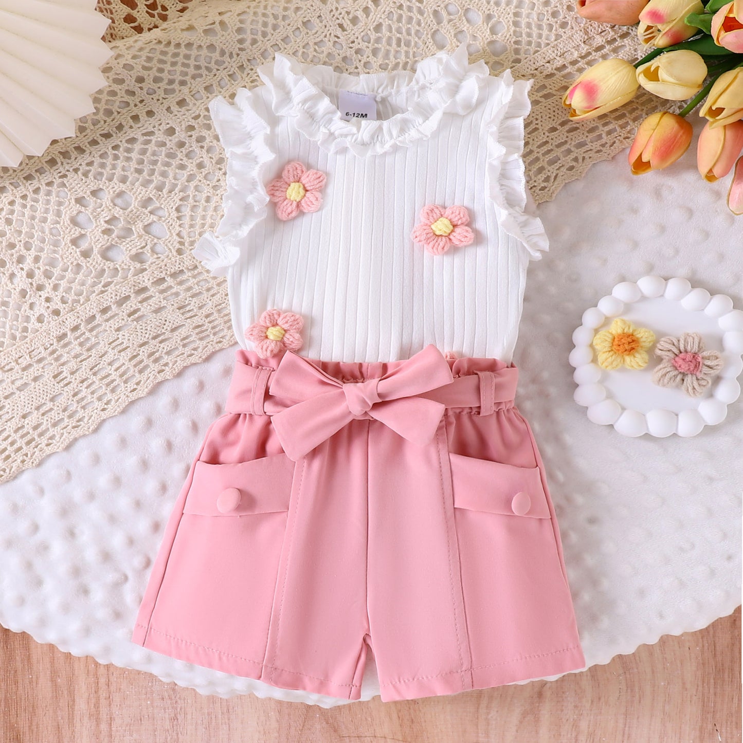 Conjunto de flores de verano para niñas