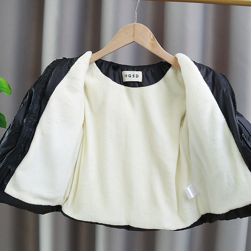 Abrigo Infantil Niña Corazones Negros