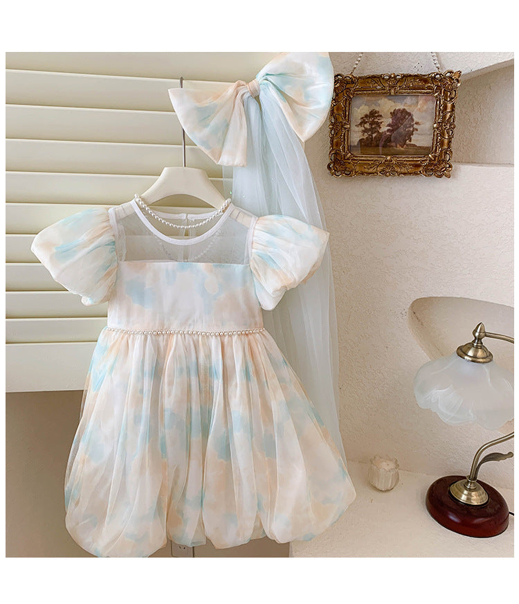 Vestido de Fiesta Infantil Perlas Encaje