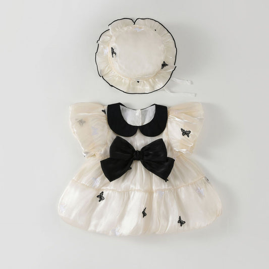 Vestido Infantil Mariposa + Gorro