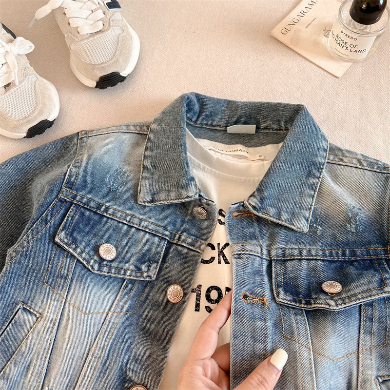 Chaqueta Vaquera Infantil con Botones y Bolsillos