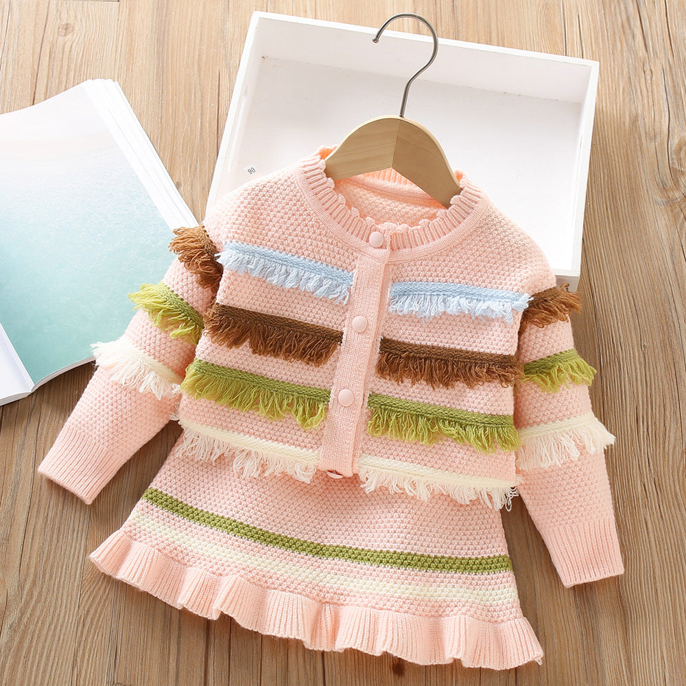 Conjunto de Invierno Para Niña con Pompones