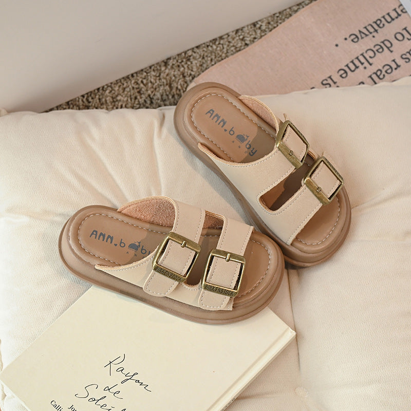 Sandalia Infantil Mujer con Doble Cinturón