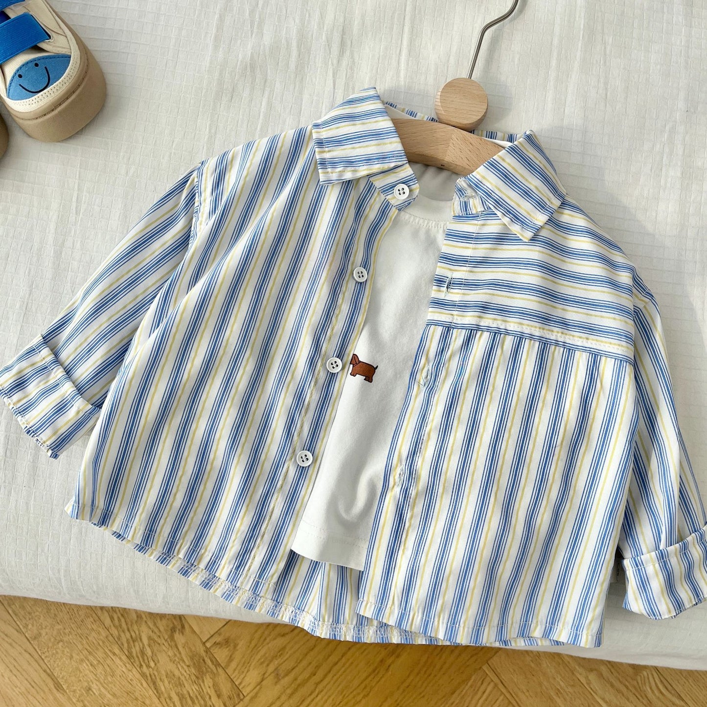 Camisa infantil a rayas para hombre