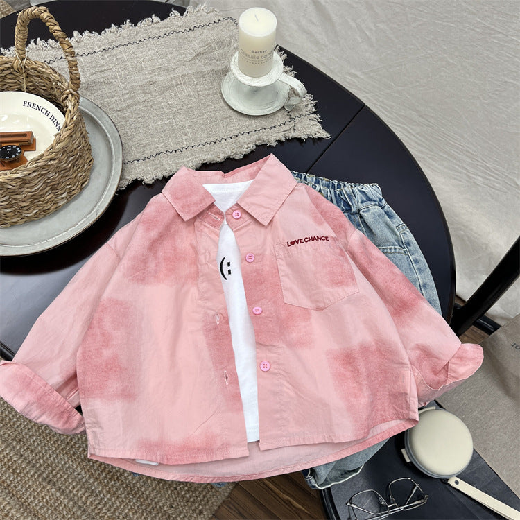 Camisa Infantil Bolsillo Rosa