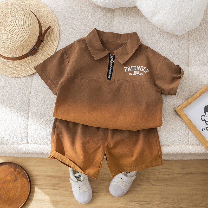 Conjunto de Polo Con Cremallera Para Niño